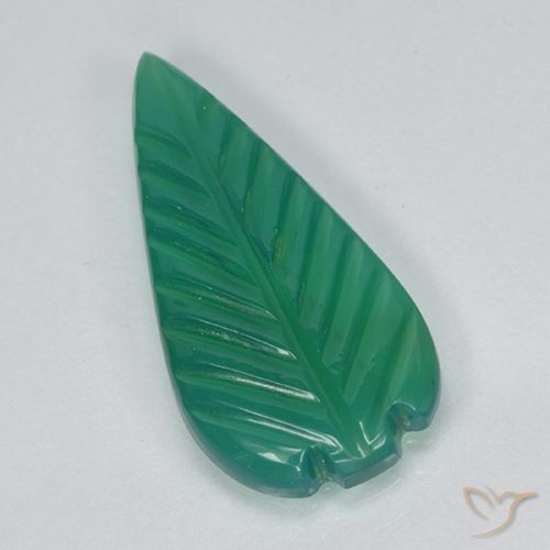 2.09ct Natural Medium Green Agate, Flower Cut, Translucent