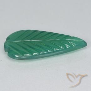 Agate Gemstone in 17.7 x 8.5 mm Size for Sale, Agate Stone in Medium Green Color