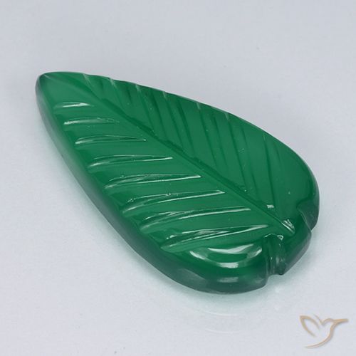 4.56ct Natural Warm Green Agate, Flower Cut, Translucent, Photo A