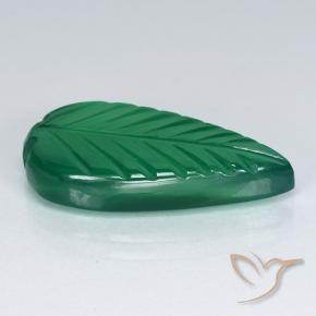 Agate Gemstone in 18 x 10.2 mm Size for Sale, Agate Stone in Warm Green Color