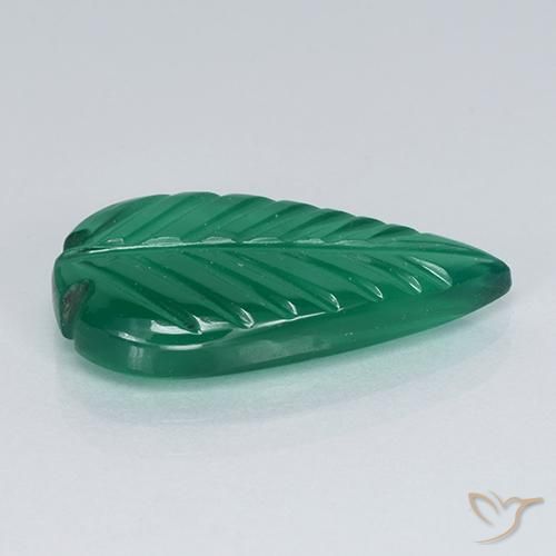 Agate Gemstone in 19.1 x 10.3 mm Size for Sale, Agate Stone in Warm Green Color