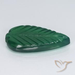 Agate Gemstone in 16.4 x 8.9 mm Size for Sale, Agate Stone in Forest Green Color