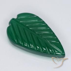 4.30 ct Green Agate Stone, Natural Agate in Fantasy Carved Leaf Shape for Sale
