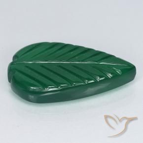 Agate Gemstone in 18.9 x 9.8 mm Size for Sale, Agate Stone in Medium Green Color