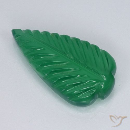 3.68 ct Green Agate, 16.8 x 8.9 mm Carved From India, Photo A