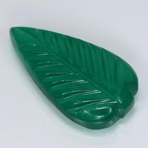 Medium Green Achat Edelstein - 3ct Geschnitztes Blatt (ID: 501033)