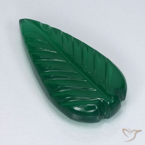 3.23ct Natural Medium Green Agate, Flower Cut, Translucent
