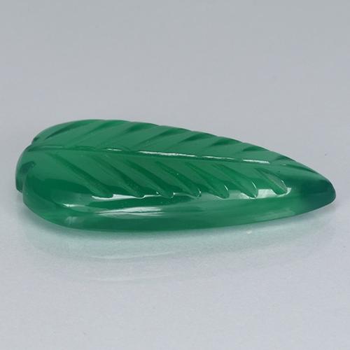 Agate Gemstone in 17.6 x 8.5 mm Size for Sale, Agate Stone in Forest Green Color