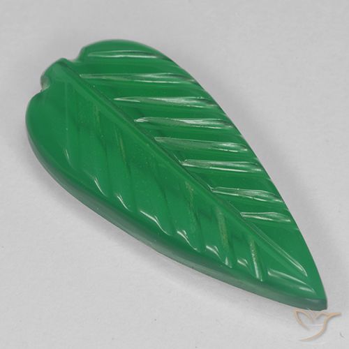 3.24ct Natural Medium Green Agate, Flower Cut, Translucent