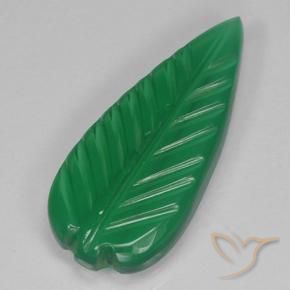 3.24 ct Green Agate Stone, Natural Agate in Fantasy Carved Leaf Shape for Sale