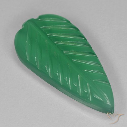 3.15 ct Green Agate, 17.9 x 8.7 mm Carved From India, Photo A