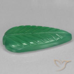 Agate Gemstone in 17.9 x 8.7 mm Size for Sale, Agate Stone in Medium Green Color