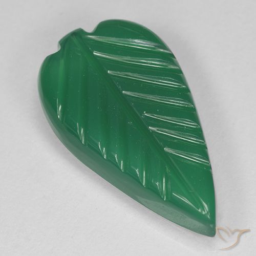 4.01ct Natural Medium Green Agate, Flower Cut, Translucent