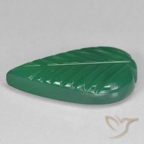 Agate Gemstone in 17.6 x 9.6 mm Size for Sale, Agate Stone in Medium Green Color