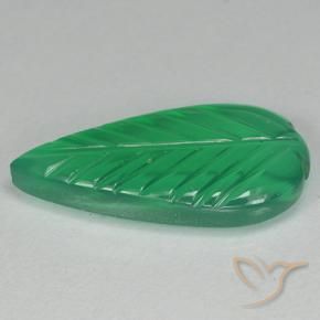Agate Gemstone in 18.9 x 9.5 mm Size for Sale, Agate Stone in Shamrock Green Color