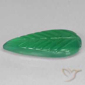 Agate Gemstone in 18.4 x 8.6 mm Size for Sale, Agate Stone in Clover Green Color