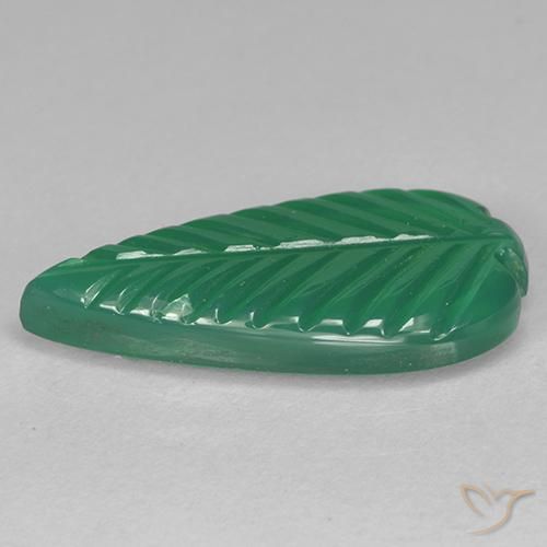 Agate Gemstone in 18.5 x 9.3 mm Size for Sale, Agate Stone in Medium Green Color