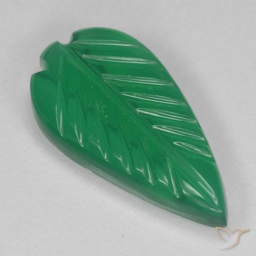 2.74 ct Green Agate, 16.4 x 8.5 mm Carved From India, Photo A