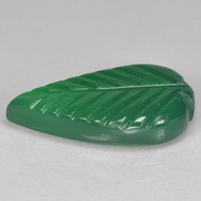 Agate Gemstone in 17.5 x 9.5 mm Size for Sale, Agate Stone in Medium Green Color