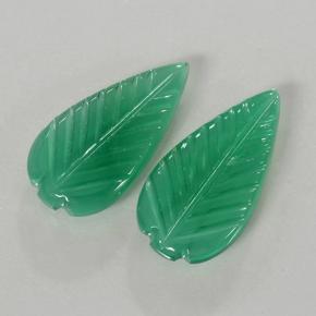 5.71 ctw Green Agate Stones, Natural Agate in Fantasy Carved Leaf Shape for Sale