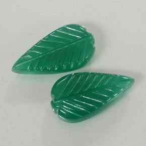 8.71 ctw Green Agate Stones, Natural Agate in Fantasy Carved Leaf Shape for Sale