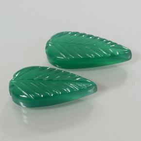Agate Gemstones in 18 x 9.9 mm Size for Sale, Agate Stones in Medium Green Color