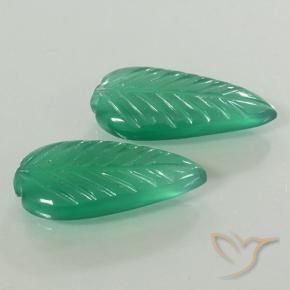 Agate Gemstones in 19 x 9.7 mm Size for Sale, Agate Stones in Warm Green Color