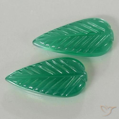 7.83 ct Green Agate, 19.2 x 9.7 mm Carved From India, Photo A