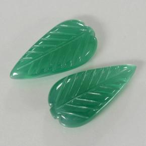 6.52 ctw Green Agate Stones, Natural Agate in Fantasy Carved Leaf Shape for Sale