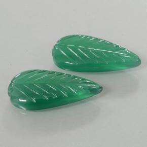 Agate Gemstones in 17.6 x 8.9 mm Size for Sale, Agate Stones in Warm Green Color