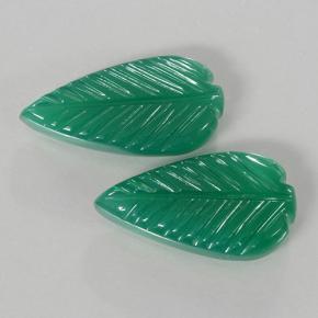 9.90 ctw Green Agate Gemstones, Agate Gems in Fantasy Carved Leaf Shape for Sale.