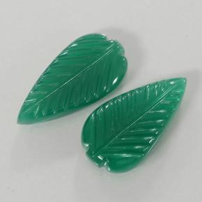 9.90 ctw Green Agate Stones, Natural Agate in Fantasy Carved Leaf Shape for Sale