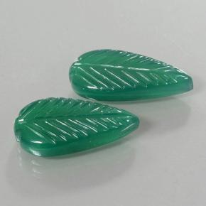Agate Gemstones in 18.7 x 10.2 mm Size for Sale, Agate Stones in Warm Green Color