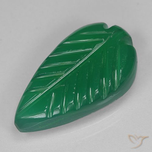 3.60ct Natural Medium Green Agate, Flower Cut, Translucent