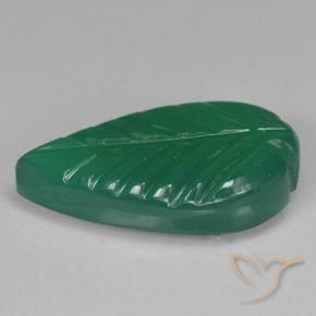 Agate Gemstone in 15.6 x 8.8 mm Size for Sale, Agate Stone in Medium Green Color