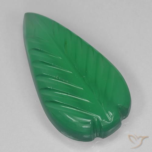 3.3 ct Green Agate, 17.1 x 9.1 mm Carved From India, Photo A
