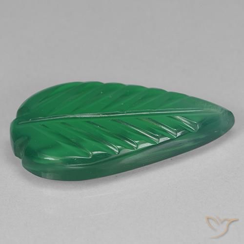 Agate Gemstone in 17.1 x 9.1 mm Size for Sale, Agate Stone in Medium Green Color