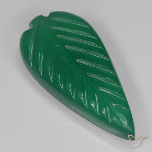 3.3 ct Green Agate, 17.6 x 8.2 mm Carved From India, Photo A