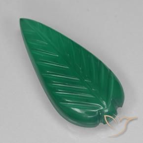3.30 ct Green Agate Stone, Natural Agate in Fantasy Carved Leaf Shape for Sale