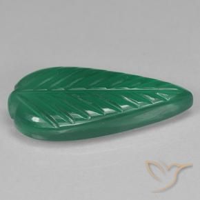 Agate Gemstone in 17.6 x 8.2 mm Size for Sale, Agate Stone in Warm Green Color