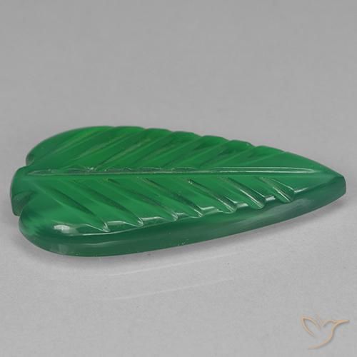 Agate Gemstone in 19.5 x 9.2 mm Size for Sale, Agate Stone in Medium Green Color