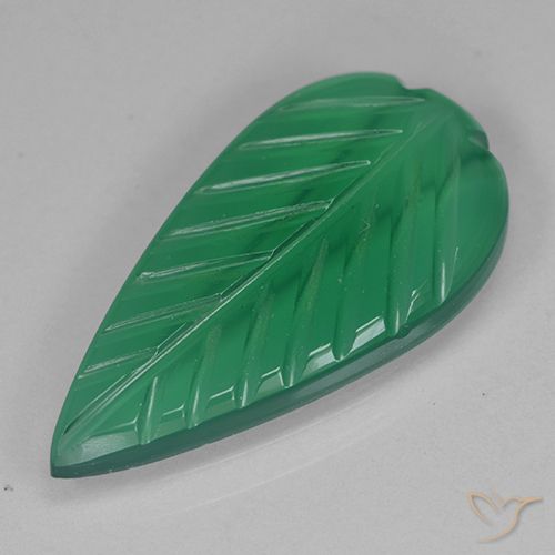 2.75ct Natural Medium Green Agate, Flower Cut, Transparent