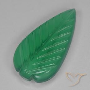 2.75 ct Green Agate Stone, Natural Agate in Fantasy Carved Leaf Shape for Sale