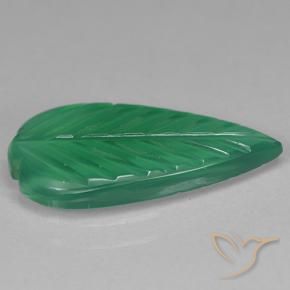 Agate Gemstone in 17.8 x 9.3 mm Size for Sale, Agate Stone in Medium Green Color
