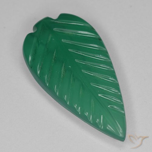 2.19ct Natural Medium Green Agate, Flower Cut, Translucent