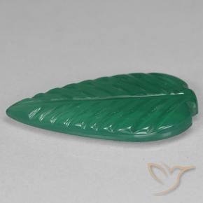 Agate Gemstone in 18.2 x 9.2 mm Size for Sale, Agate Stone in Medium Green Color