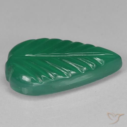 Agate Gemstone in 15.2 x 8.5 mm Size for Sale, Agate Stone in Medium Green Color