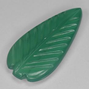 2.24 ct Green Agate Stone, Natural Agate in Carved Leaf Shape for Sale