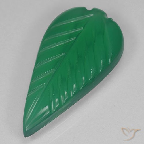 3.05 ct Green Agate, 17.6 x 9 mm Carved From India, Photo A