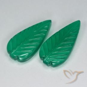 Agate Gemstones in 18.7 x 9.1 mm Size for Sale, Agate Stones in Warm Green Color